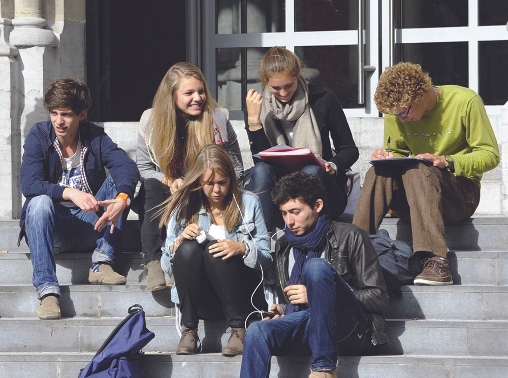 4.28 Students Sitting On Stairs Courtesy UCL